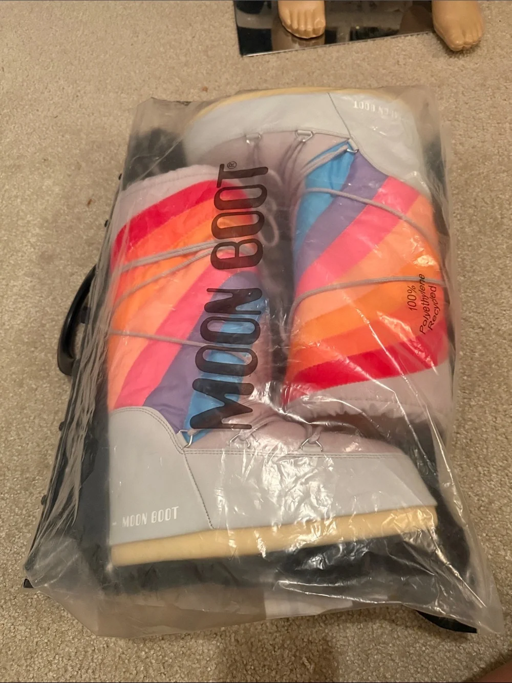 Moon Boot Women’s Multicolor Quilted Snow Boot - Pink Orange Blue Purple